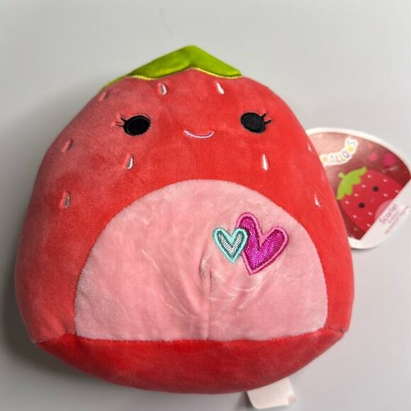 Squishmallows Other - NWT Squishmallow 7” Scarlet the Strawberry with Hearts Valentines
